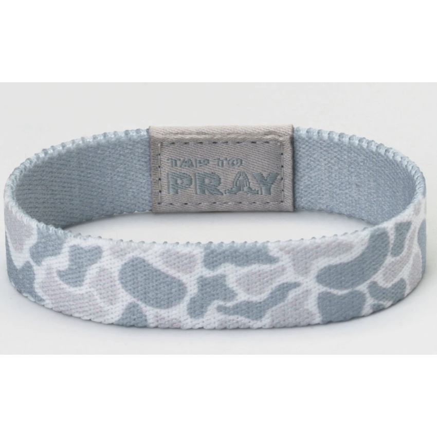 Tap to Pray Wristband-River Rock Camo-Aspen