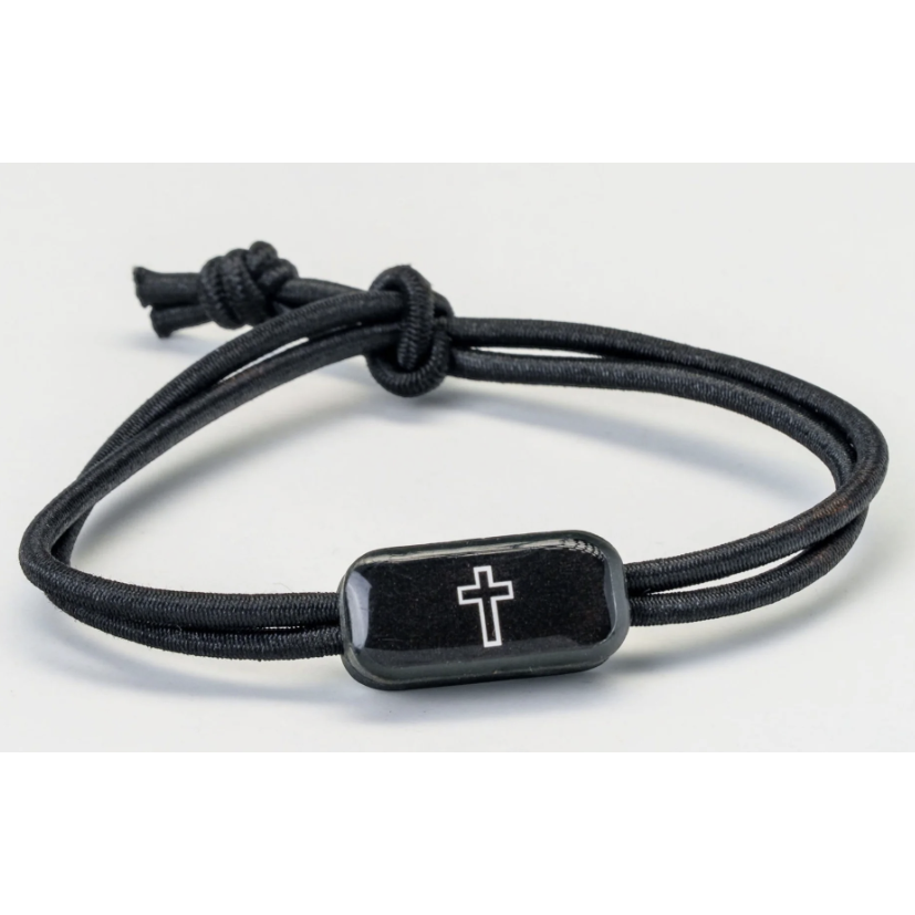 Tap To Pray Survivor Series Tactical Bracelet Onyx + Cross