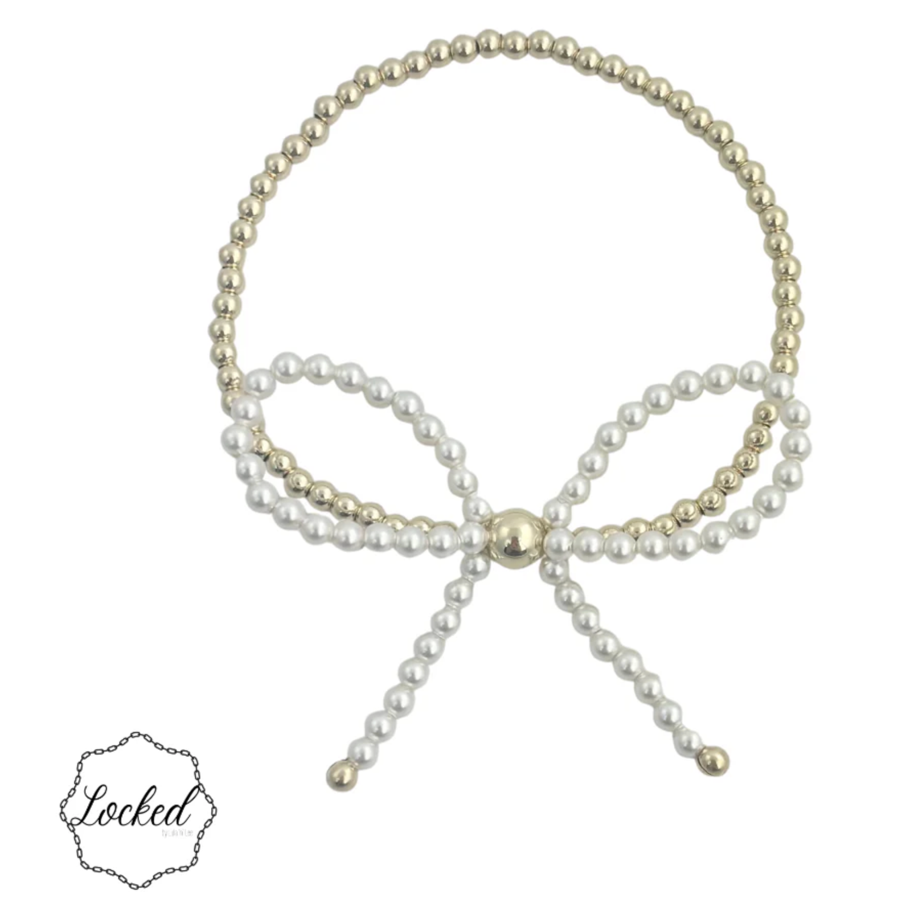 Gold Filled Bow Bracelet with Mother of Pearl Accent