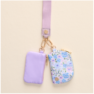 Secret Garden Blue Dynamic Duo Pouch Wristlet