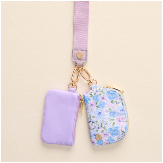 Secret Garden Blue Dynamic Duo Pouch Wristlet