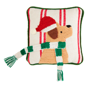 Side Profile Dog Crochet Pillow