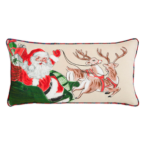 Sleigh Christmas Painted Pillow