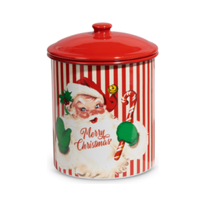 Small Retro Santa Cookie Jar Canister