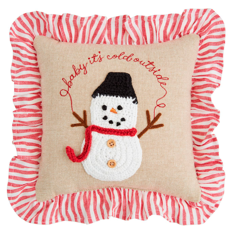 Snowman Mini Crochet Christmas Pillow