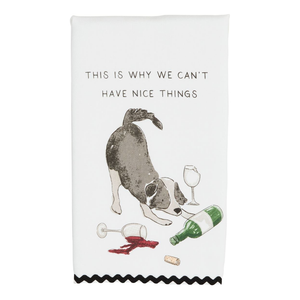 Spilled Wine Towel Dog Ric-Rac Towel