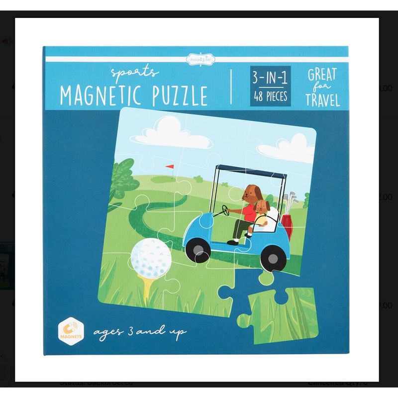 Sports Magnetic Puzzle Book