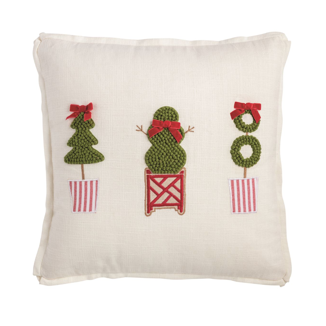 Square Christmas Topiary Pillow