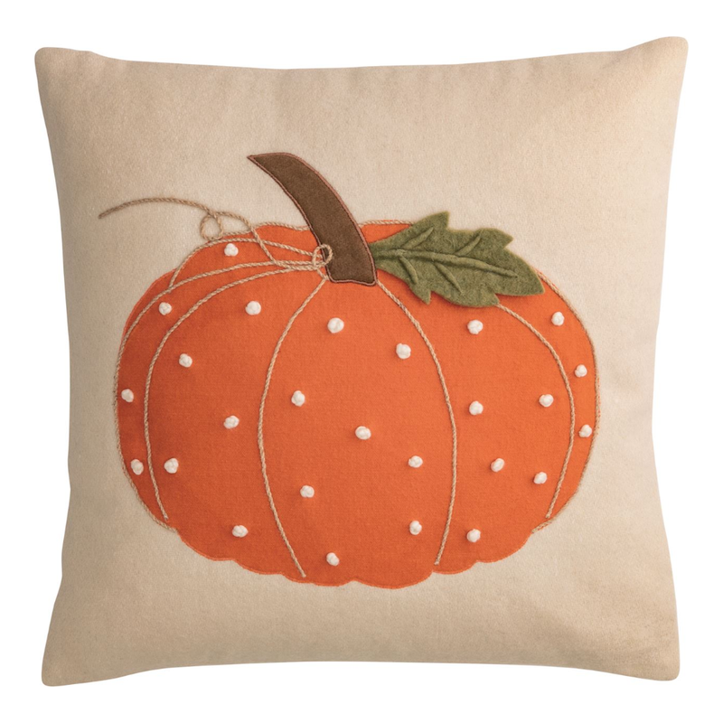 Square French Knot Pumpkin Pillow