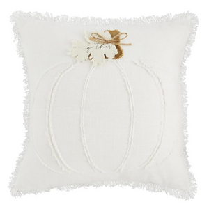 Square White Pumpkin Pillow