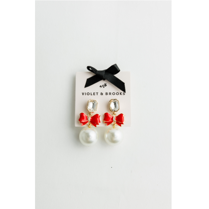 Statement Bow Earring Ruby