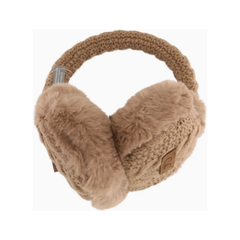 Taupe Cable Knit Earmuffs