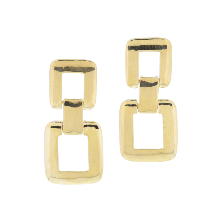 Thick Linked Open Squares Earrings