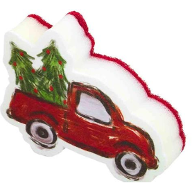 Truck with Trees Christmas Sponge