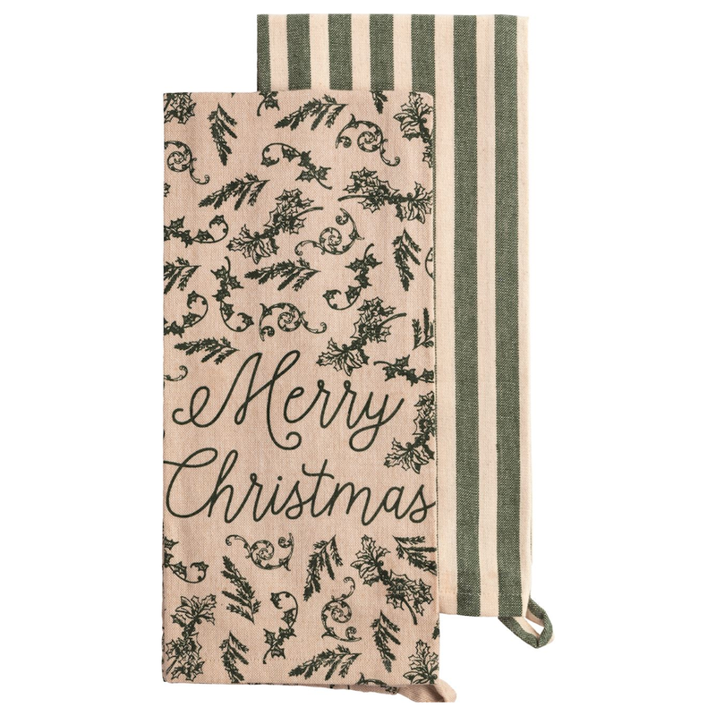 Vine White Christmas Towel Set