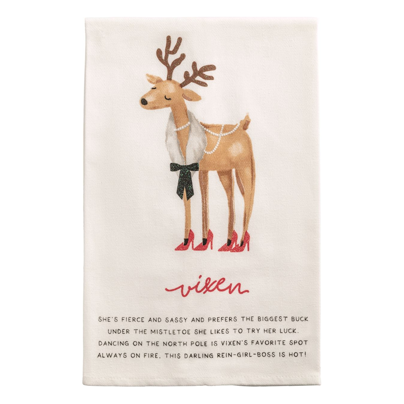 Vixen Reindeer Poem Towel