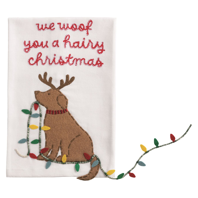 We Woof You a Hairy Christmas Tea Towel
