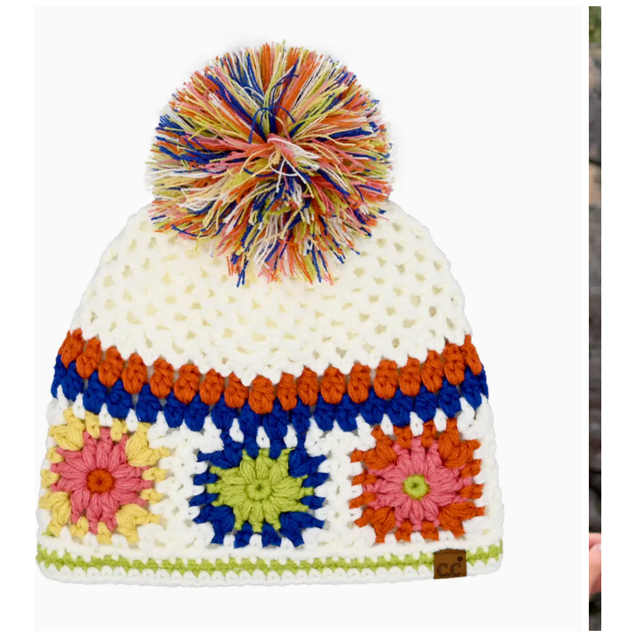 White Beanie with Pom