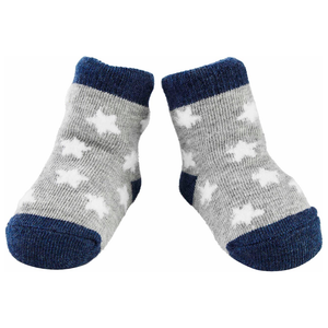 White Chenille Star Baby Socks