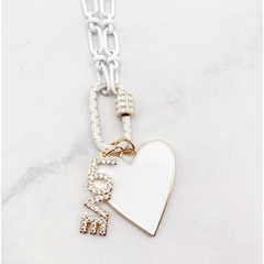 White Clip Love Necklace