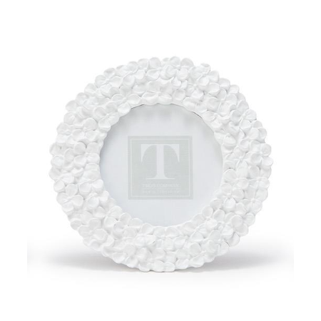White textured object with a central square logo on a white background