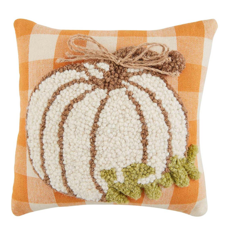 White Mini Hook Gather Pillow