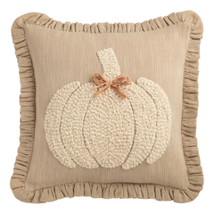 White Square Pumpkin Pillow