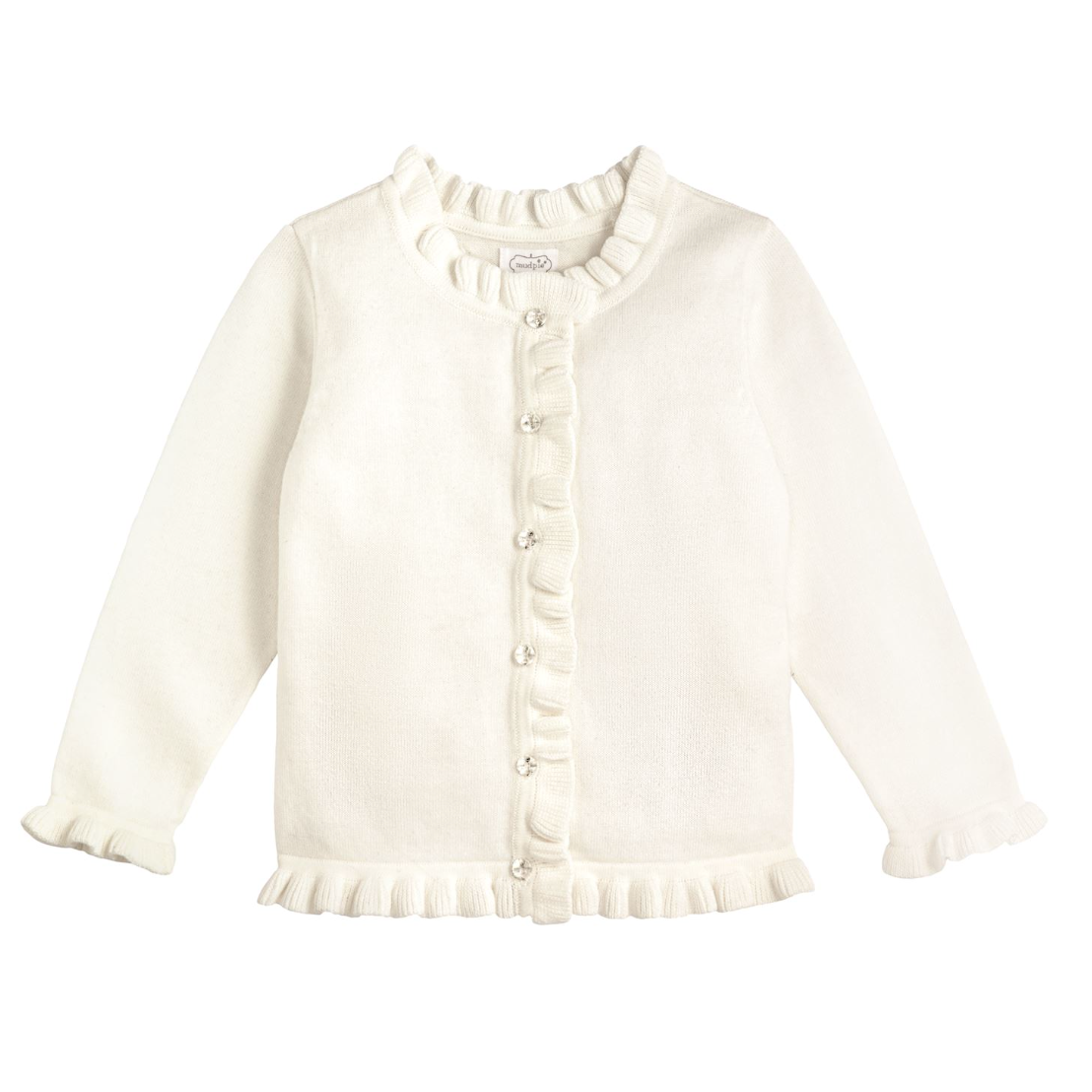 White Ruffle Cardigan