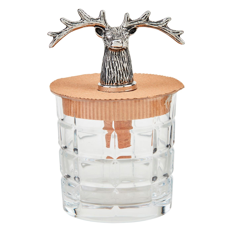 Wide Antler Glass and Bottle Stopper Set 