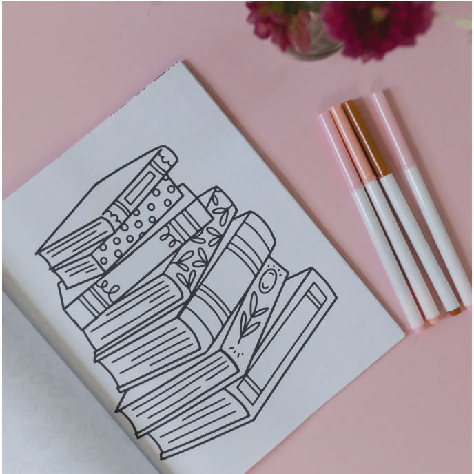 A Coloring Book for Book Lovers - White Farmhouse Flowers