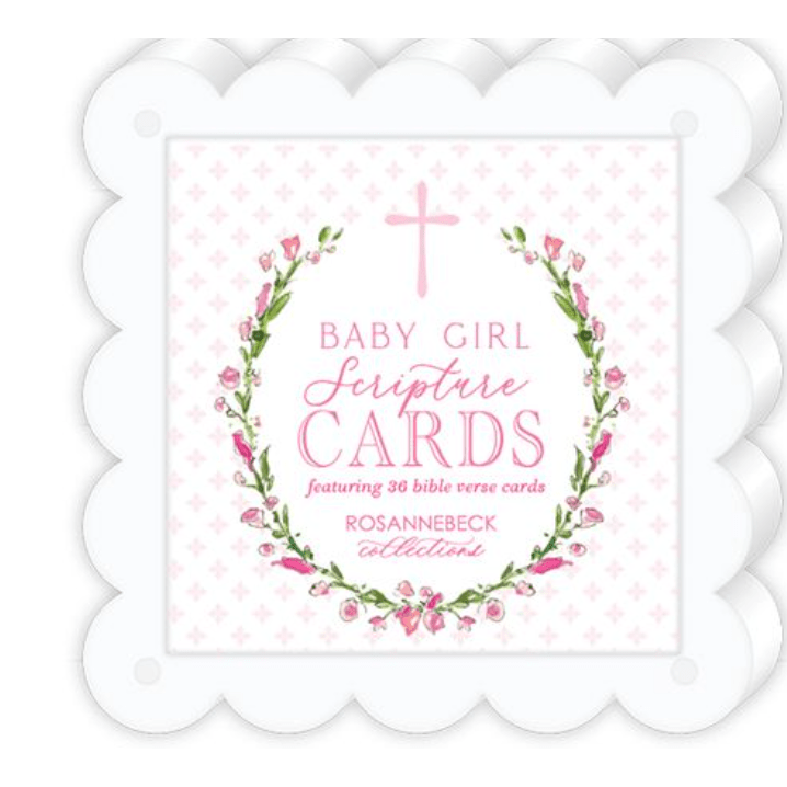 Acrylic Frame with Baby Pink Scripture Cards - White Farmhouse Flowers