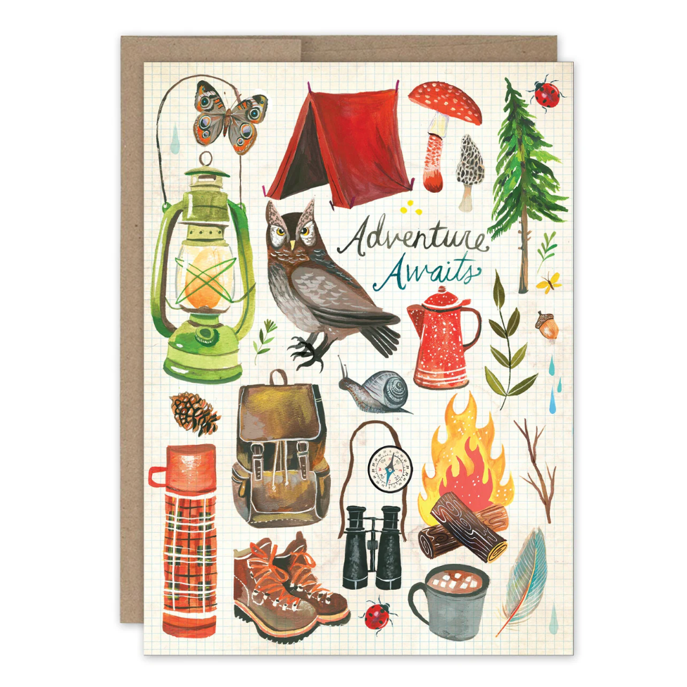 Adventure Awaits Birthday Card KD027 - White Farmhouse Flowers