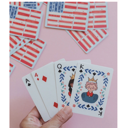 American Flag Books Deck of Playing Cards - White Farmhouse Flowers