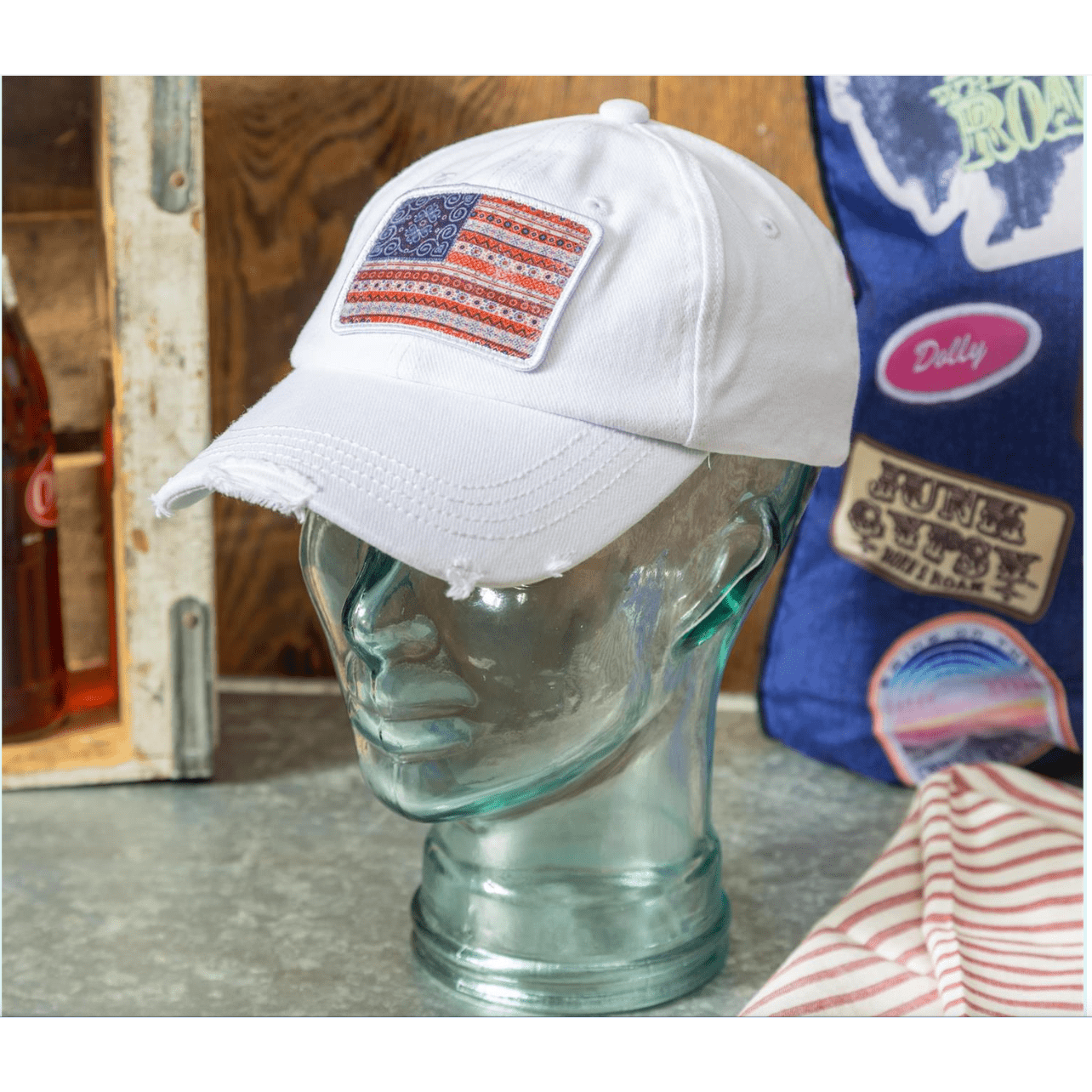 Americana Flag Hat - White Farmhouse Flowers