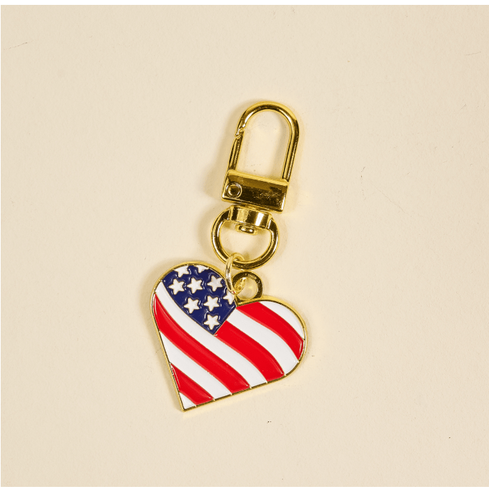 Americana Heart Pawfect Collar Charm - White Farmhouse Flowers