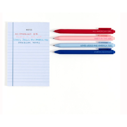 Americana Pen Set - White Farmhouse Flowers