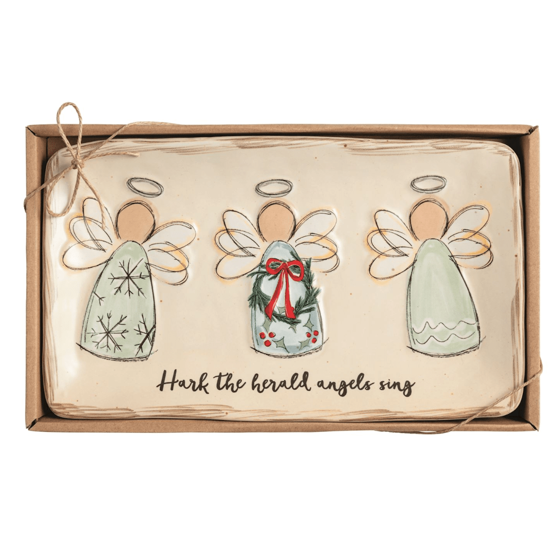 Angels Sentiment Tray - White Farmhouse Flowers