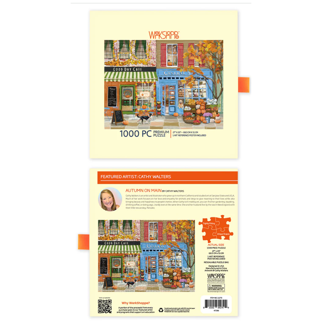 Autumn on Main 1,000 Piece Puzzle - White Farmhouse Flowers