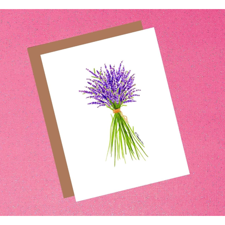 Watercolor Lavender Bouquet Greeting Card