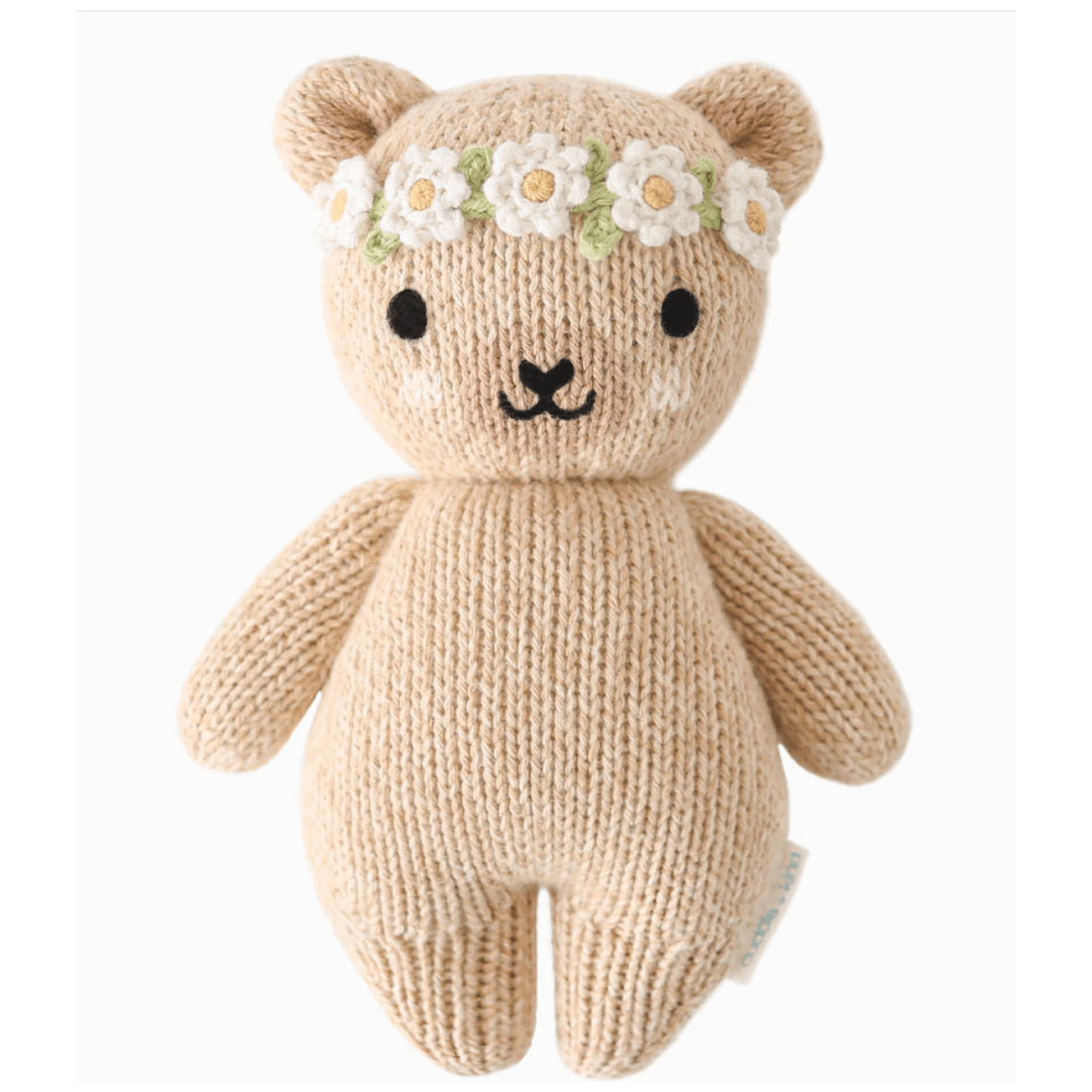 Baby honey bear (ivory floral) - White Farmhouse Flowers