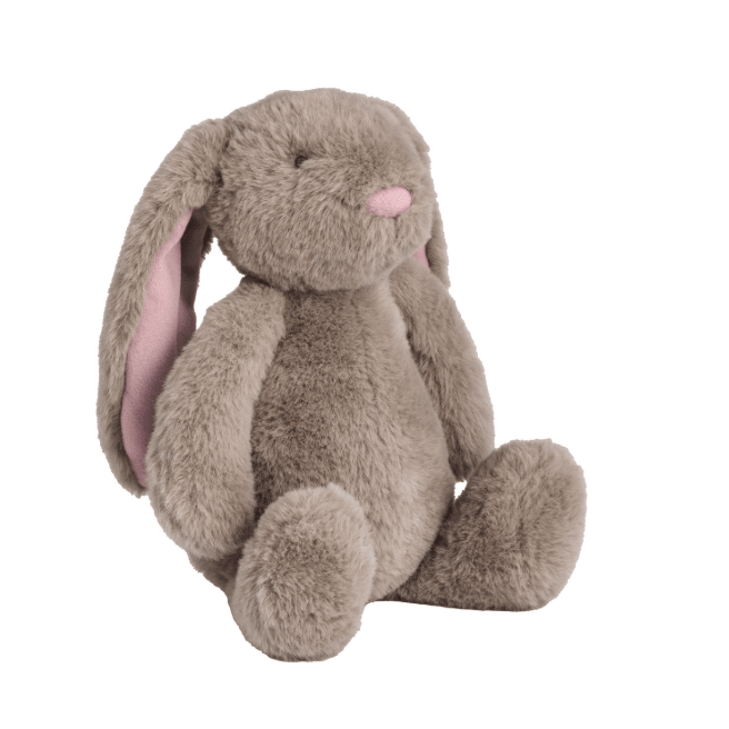 Beatrice the Taupe Plush Bunny - White Farmhouse Flowers