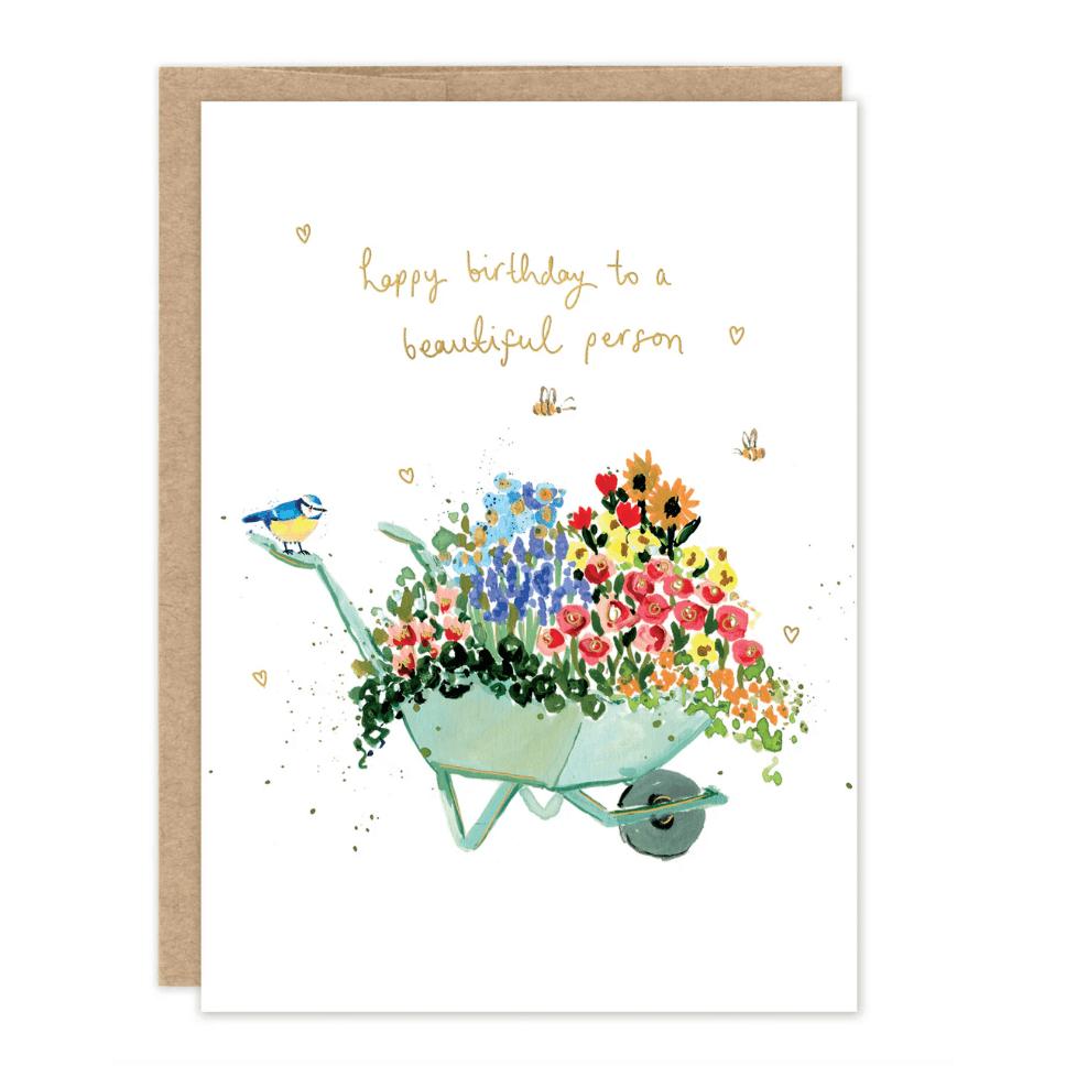 Beautiful Person Birthday Card LM087 - White Farmhouse Flowers