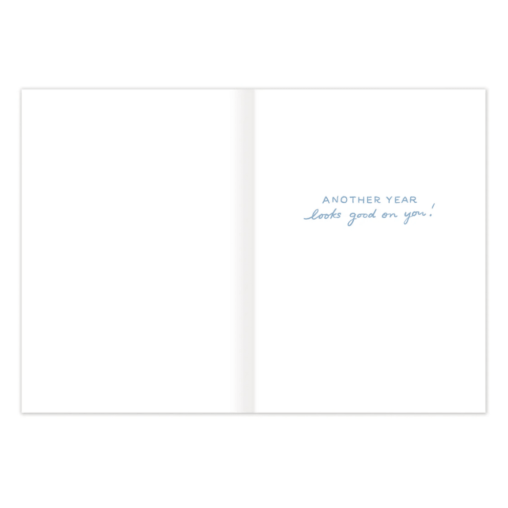 Better With Age Denim Birthday Card KS007 - White Farmhouse Flowers