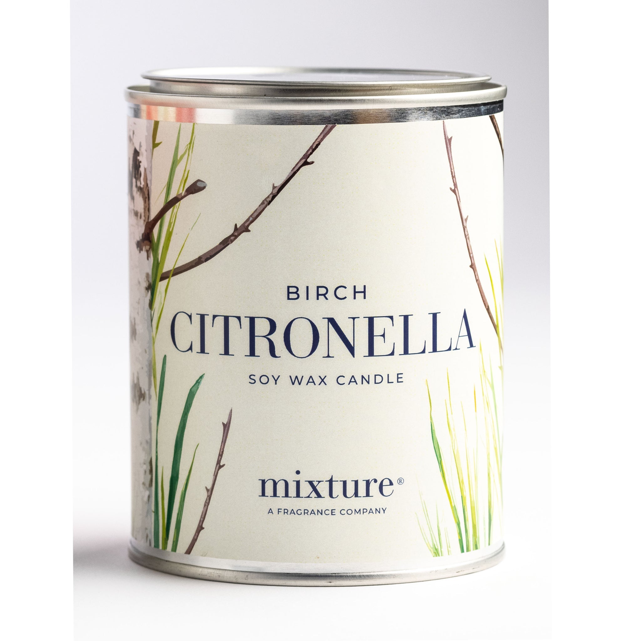 Birch and Citronella 15 oz Candle - White Farmhouse Flowers