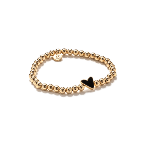 Black Heart Soul Stacks Bracelet - White Farmhouse Flowers
