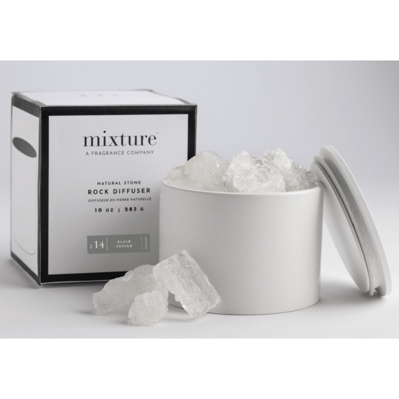 Black Pepper Natural Rock Diffuser - White Farmhouse Flowers