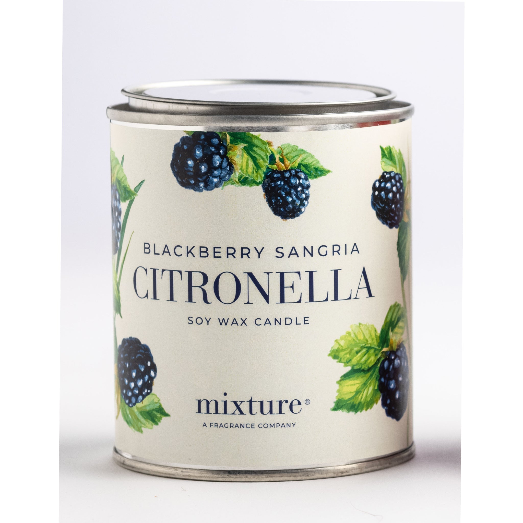 Blackberry Sangria and Citronella 15 oz Candle - White Farmhouse Flowers