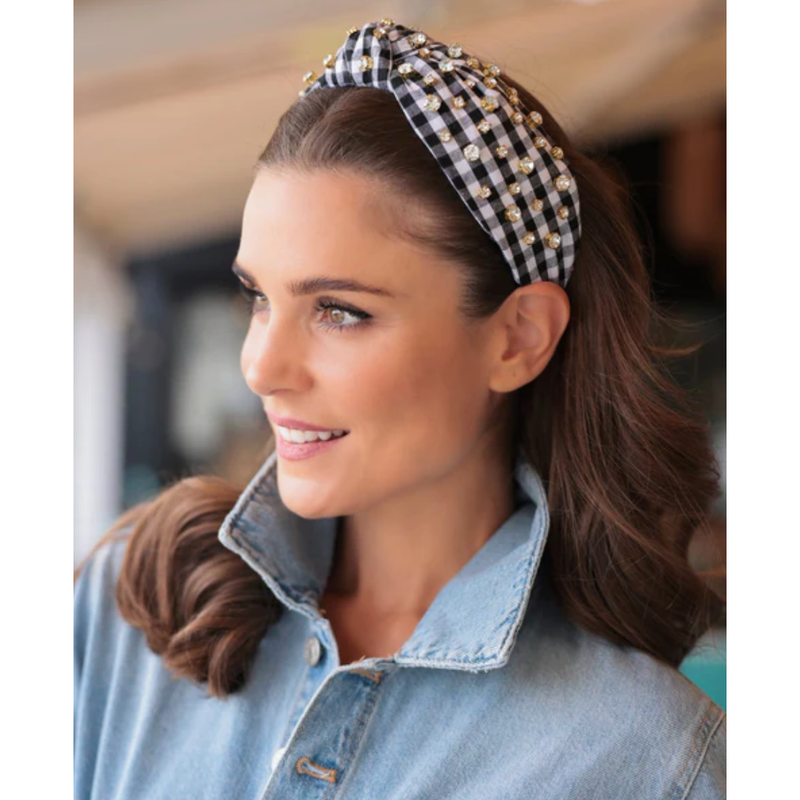 Black Gingham Headband