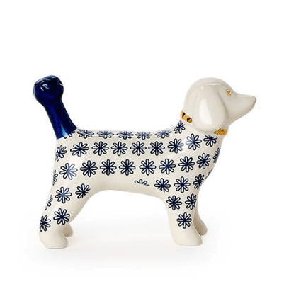 Blue Dog Ceramic Ring Holder - White Farmhouse Flowers