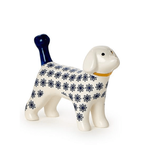 Blue Dog Ceramic Ring Holder - White Farmhouse Flowers